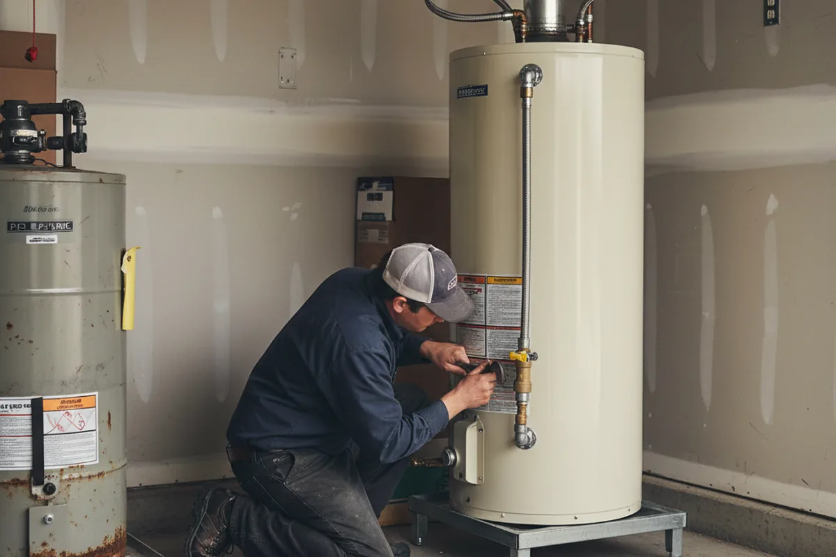 Water heater and shutoff valve replacement in Manning