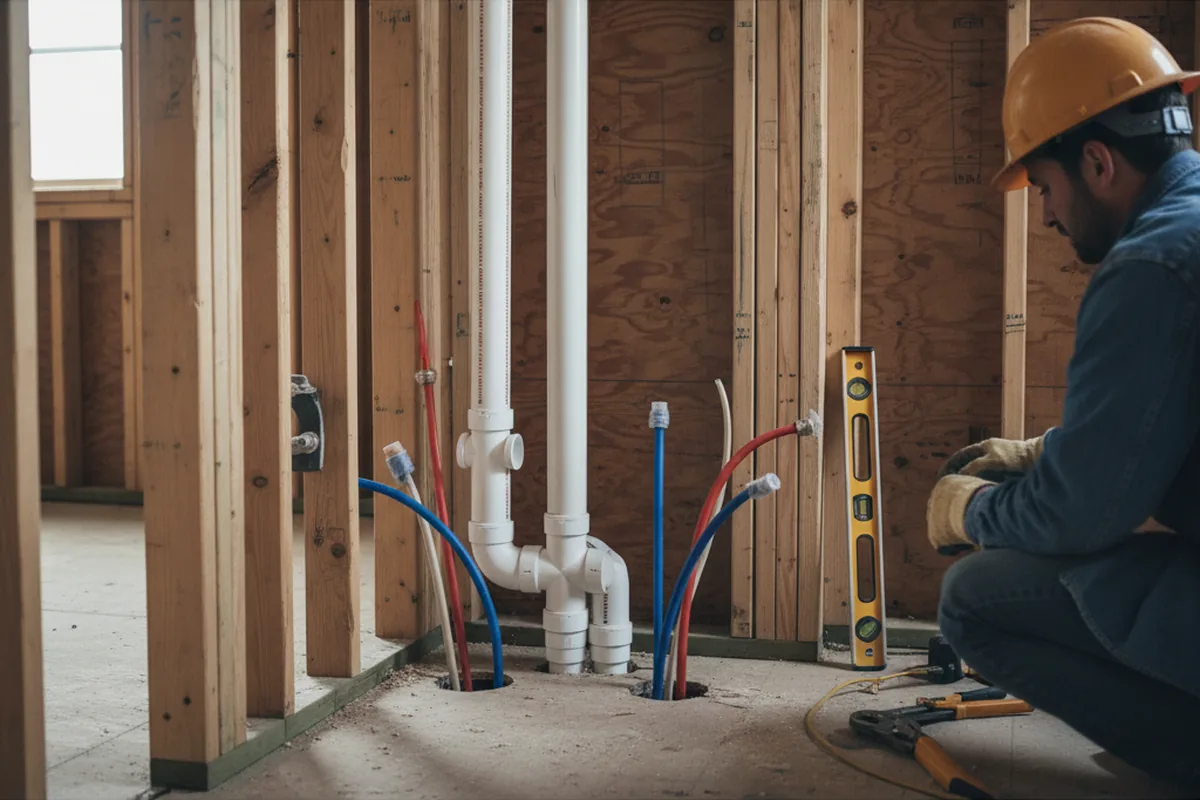 Drain and supply rough-in during Garbage Disposal Repair in Manning